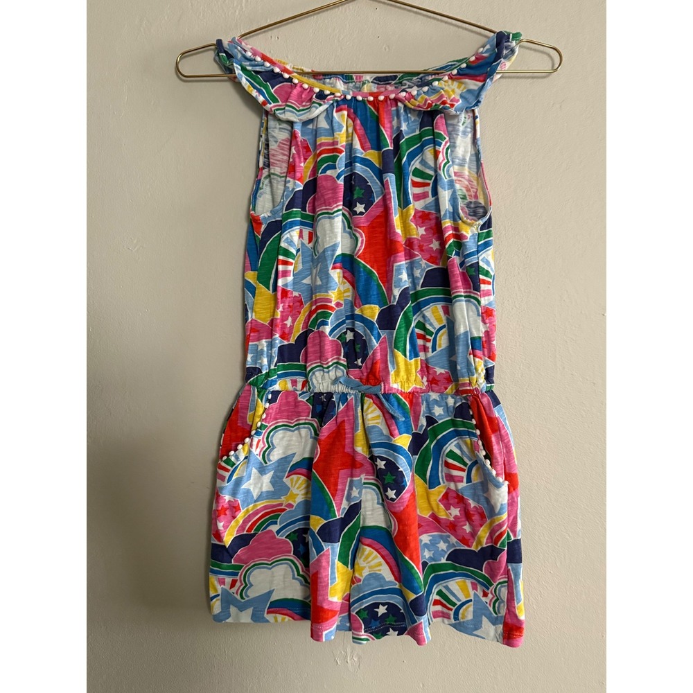 Boden Rainbow Star Clouds Romper Jumpsuit 11-12Y resort wear vacation Colorful